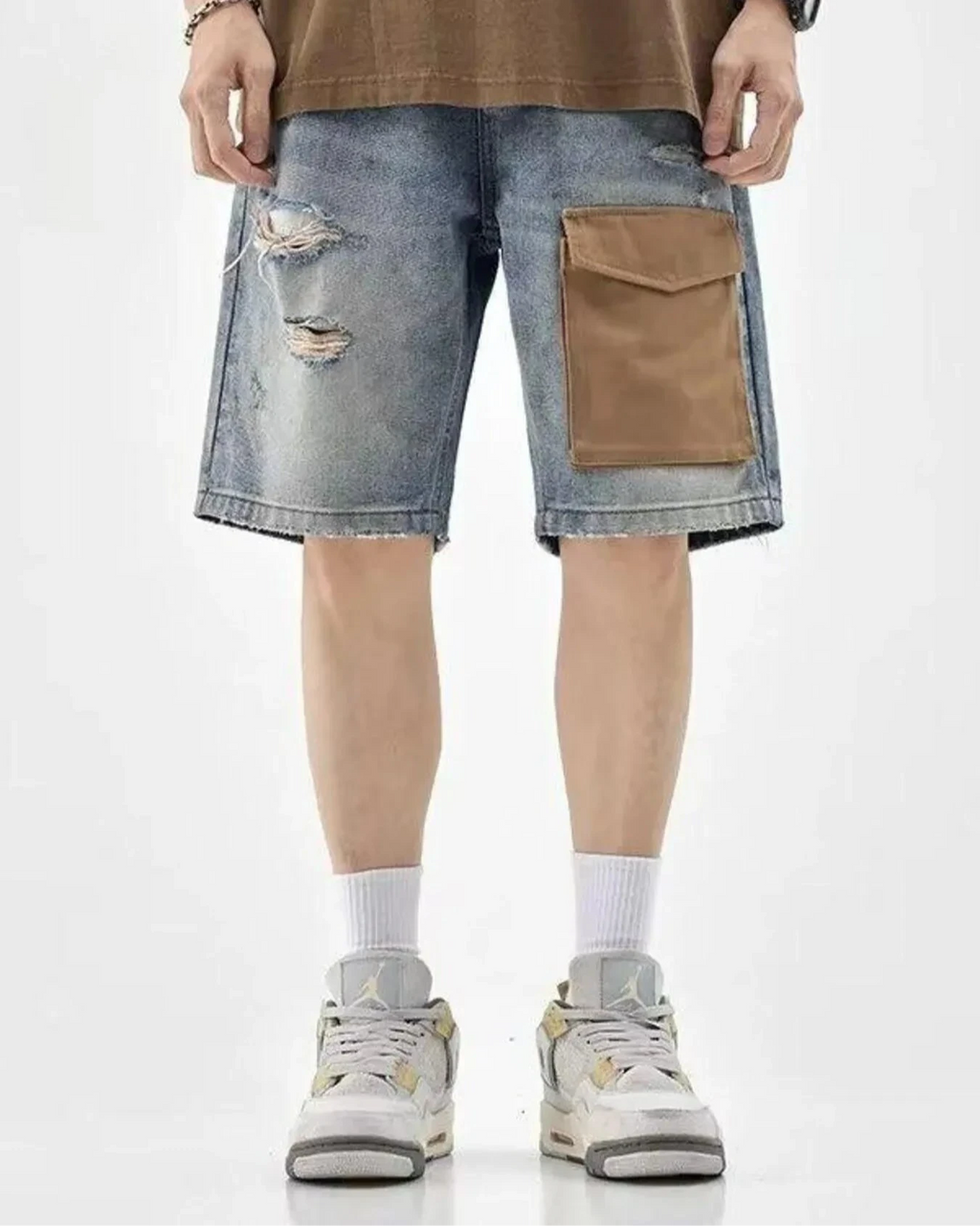 IREP Stealth Wealth Utility Pocket Denim Shorts Trendsi 