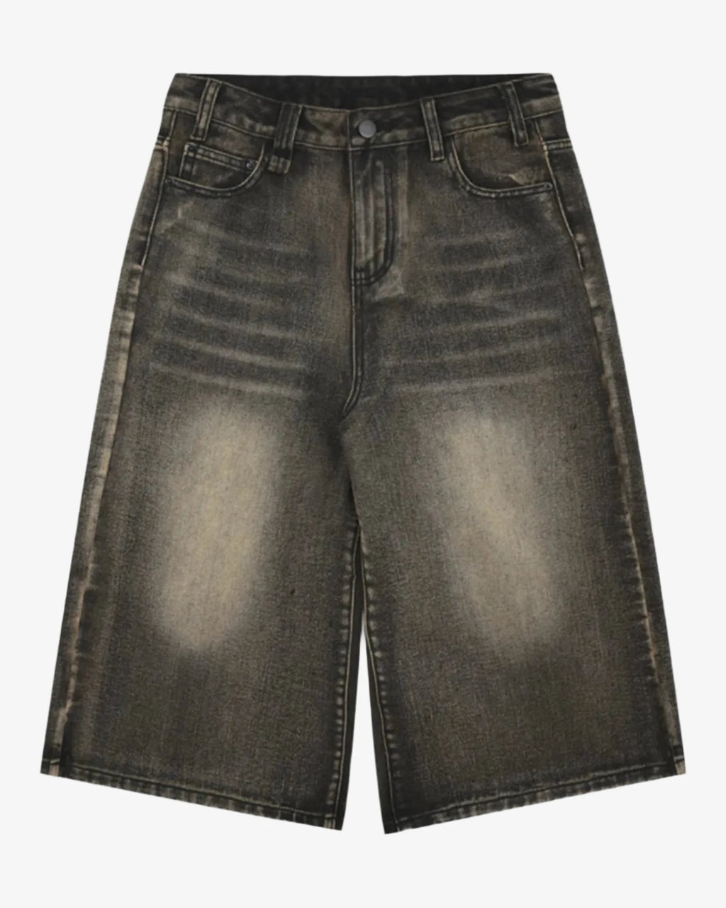 IREP Stealth Wealth Vintage Washed Wide-Leg Denim Shorts Trendsi 