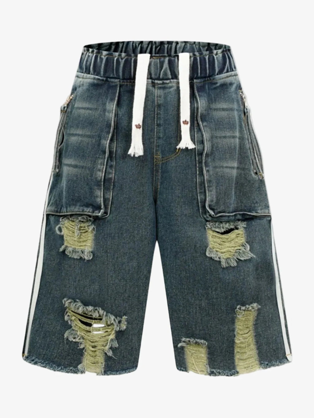 IREP Stealth Wealth Yakumo Distressed Cargo Denim Shorts Shorts iRepBrand