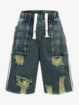 IREP Stealth Wealth Yakumo Distressed Cargo Denim Shorts Shorts iRepBrand