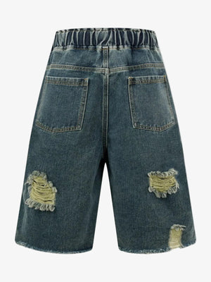 IREP Stealth Wealth Yakumo Distressed Cargo Denim Shorts Shorts iRepBrand