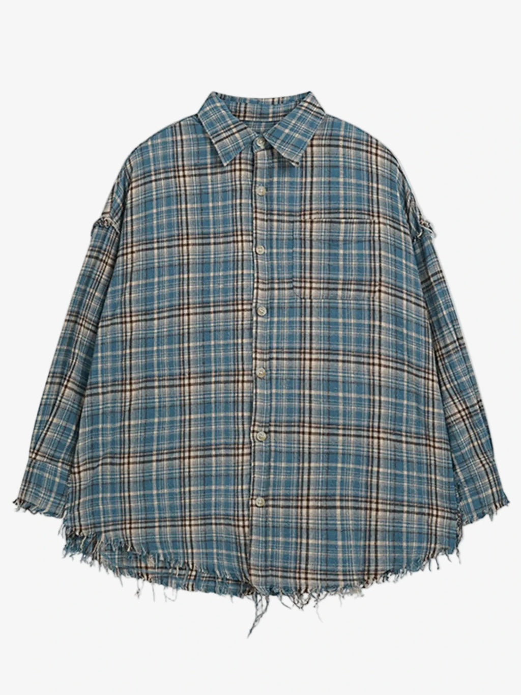IREP Stealth Wealth Zariah Plaid Frayed Hem Shirt Shirt iRepBrand