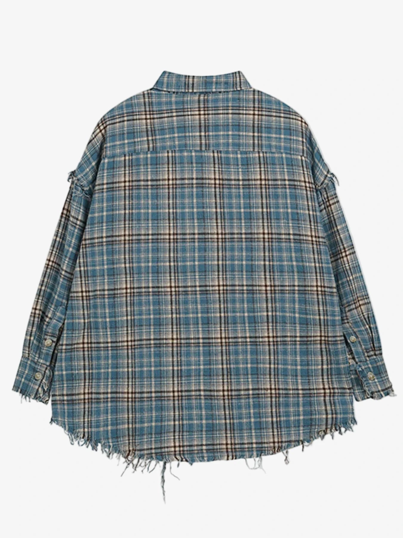 IREP Stealth Wealth Zariah Plaid Frayed Hem Shirt Shirt iRepBrand