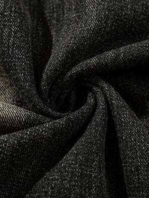 Men's Distressed Denim Patchwork Oversized Hoodie with Frayed Details Trendsi 