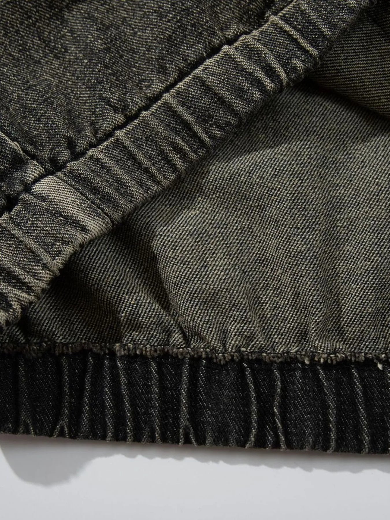 Men's Distressed Denim Patchwork Oversized Hoodie with Frayed Details Trendsi 