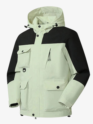 Men's Full Size Multi-Pocket Long Sleeve Hooded Jacket Plus Size Jacket iRepBrand