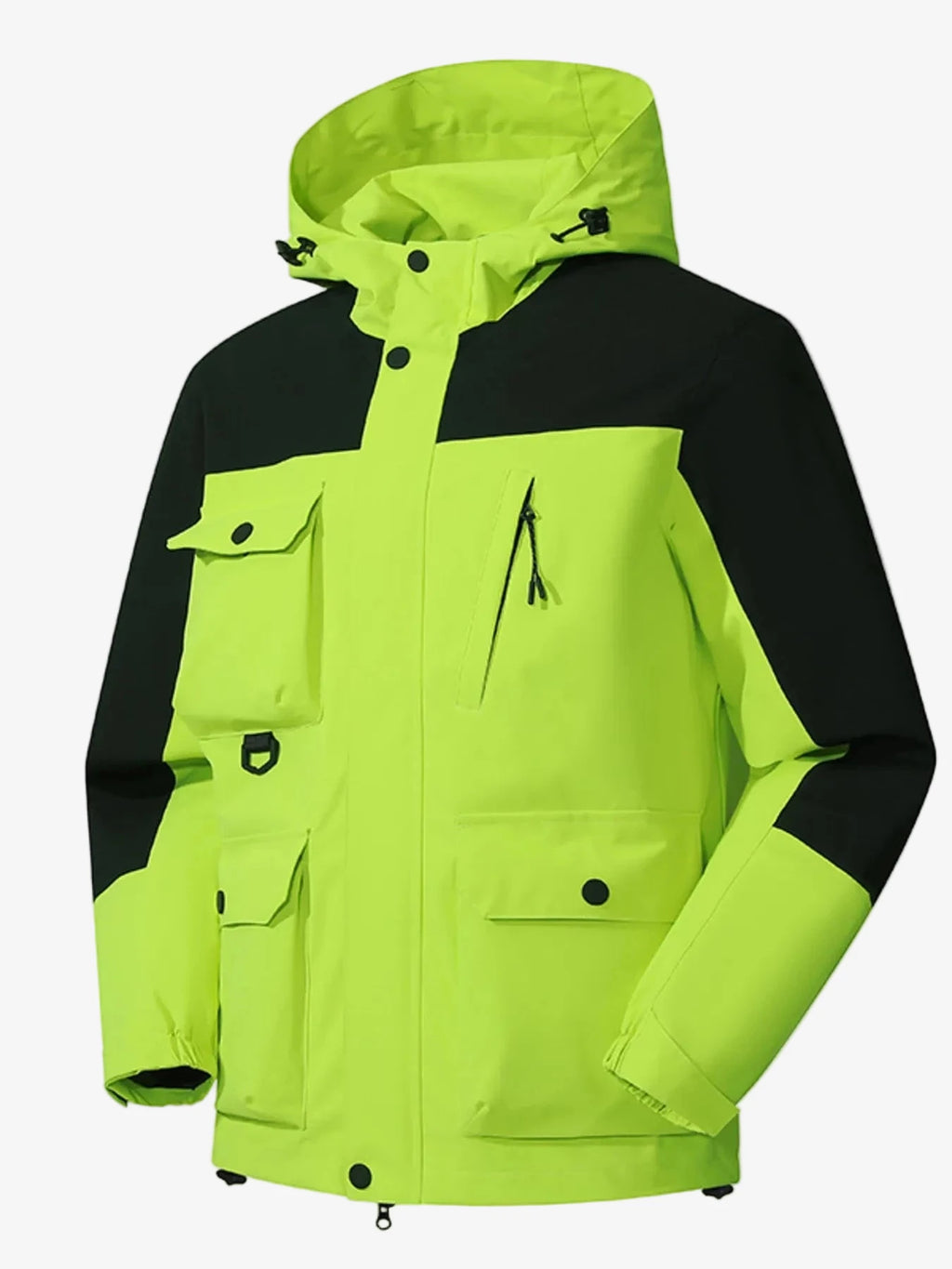 Men's Full Size Multi-Pocket Long Sleeve Hooded Jacket Plus Size Jacket iRepBrand