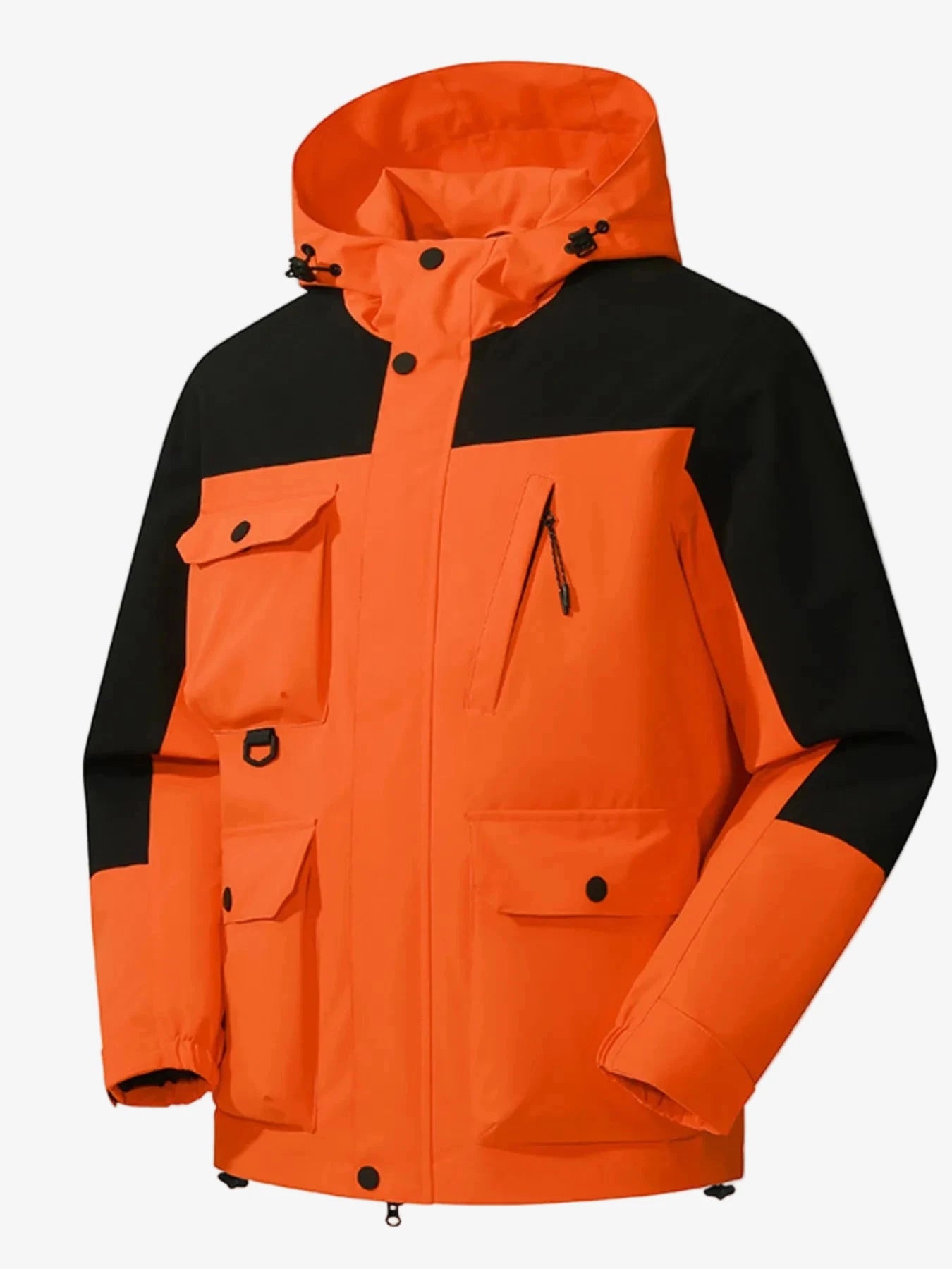 Men's Full Size Multi-Pocket Long Sleeve Hooded Jacket Plus Size Jacket iRepBrand