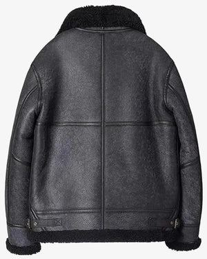 Men’s Grey B3 Bomber Jacket Sheepskin Shearling Coat Coat iRepBrand