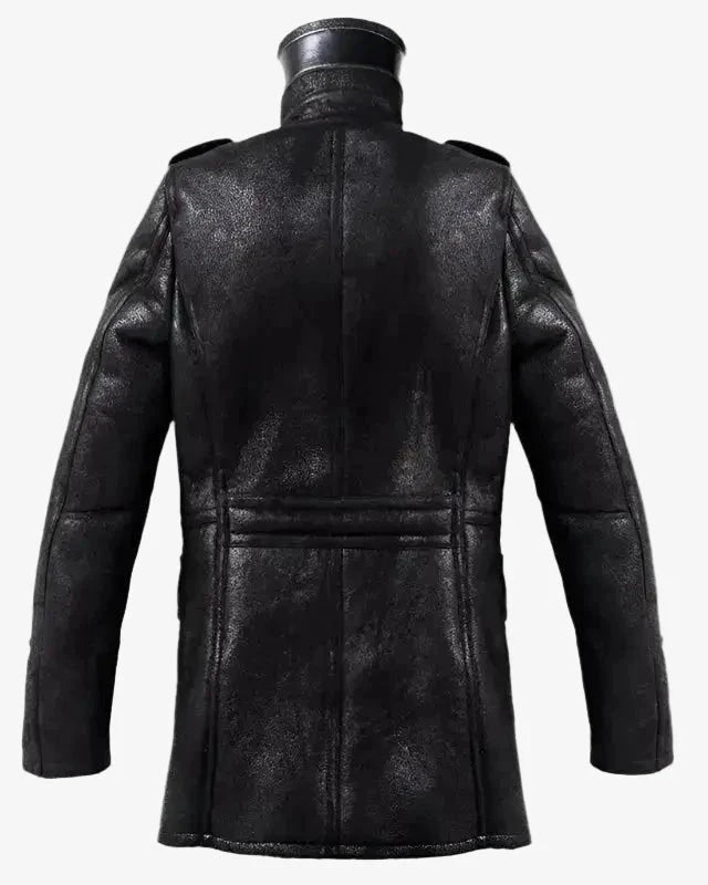 Men’s Long Black Sheepskin Fur Coat Coat iRepBrand