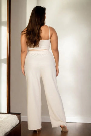 Plus Bustier Crop Cami Top & Pocket Straight Pants Capella 