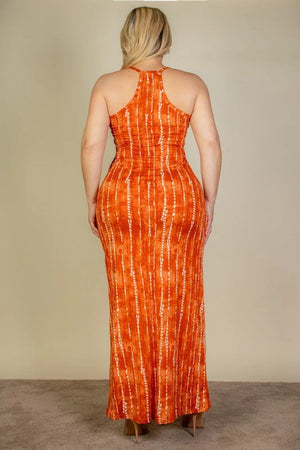 Plus Size Tie Dye Printed Cami Bodycon Maxi Dress Capella 