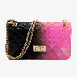 Quilt Embossed Multi Color Jelly Shoulder Bag Fashion World 
