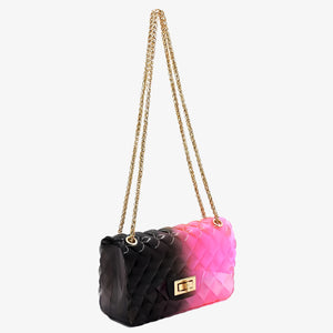 Quilt Embossed Multi Color Jelly Shoulder Bag Fashion World 