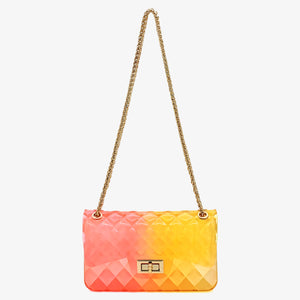Quilt Embossed Multi Color Jelly Shoulder Bag Fashion World 