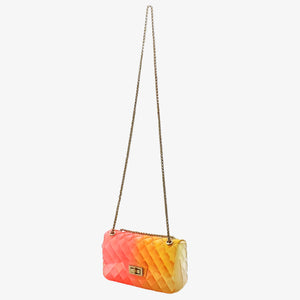 Quilt Embossed Multi Color Jelly Shoulder Bag Fashion World 