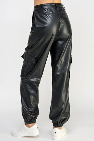 RELAXED VEGAN LEATHER CARGO PANTS Sweet Generis 