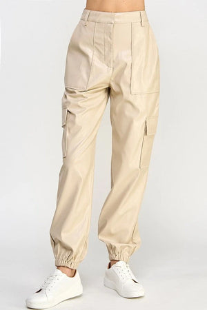 RELAXED VEGAN LEATHER CARGO PANTS Sweet Generis 