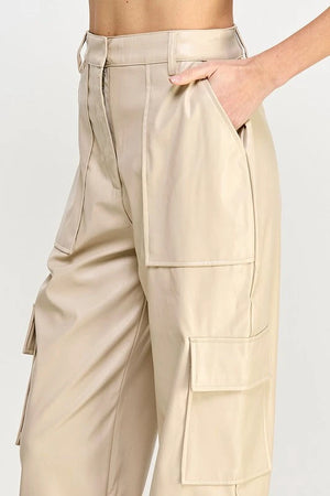 RELAXED VEGAN LEATHER CARGO PANTS Sweet Generis 