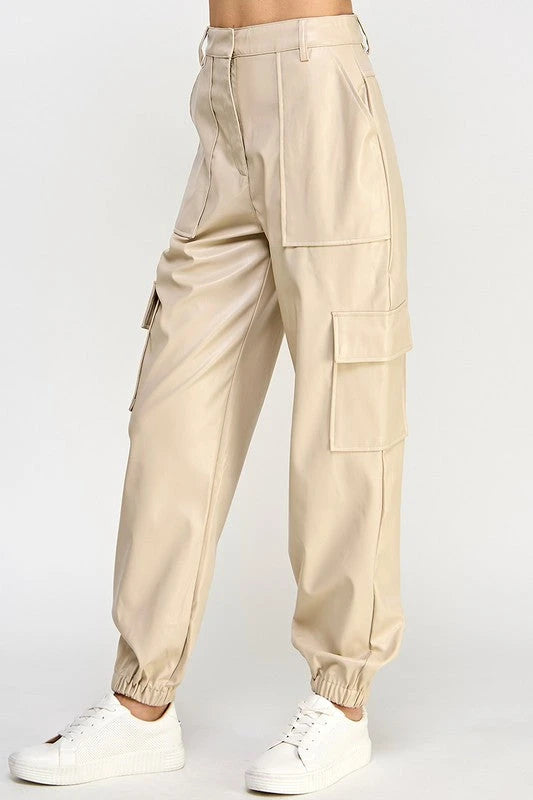 RELAXED VEGAN LEATHER CARGO PANTS Sweet Generis 