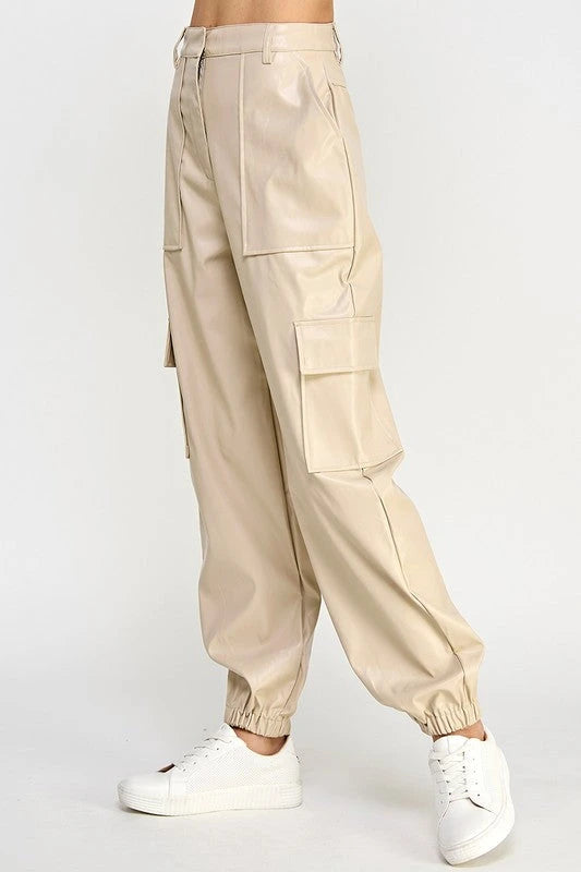 RELAXED VEGAN LEATHER CARGO PANTS Sweet Generis 