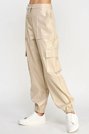 RELAXED VEGAN LEATHER CARGO PANTS Sweet Generis 