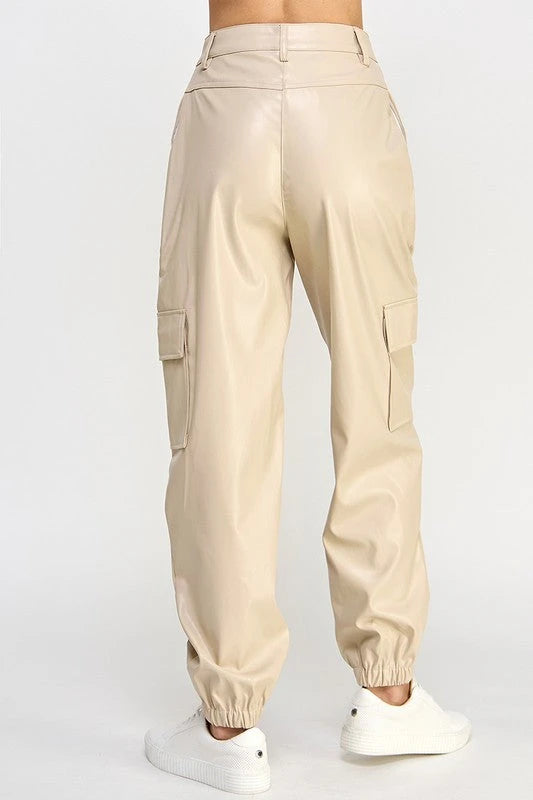 RELAXED VEGAN LEATHER CARGO PANTS Sweet Generis 