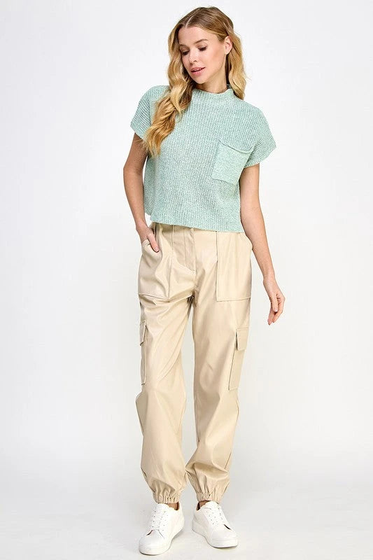 RELAXED VEGAN LEATHER CARGO PANTS Sweet Generis 