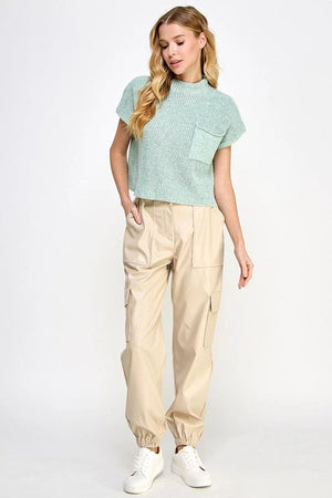 RELAXED VEGAN LEATHER CARGO PANTS Sweet Generis 