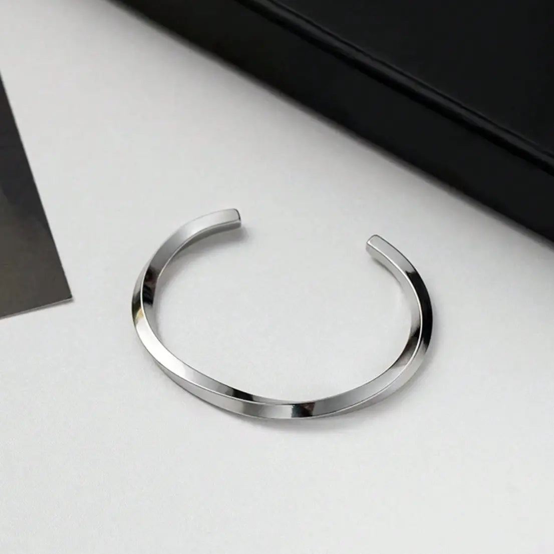 IREP Silver Mobius Open Bangle Bracelet IREPBRAND 