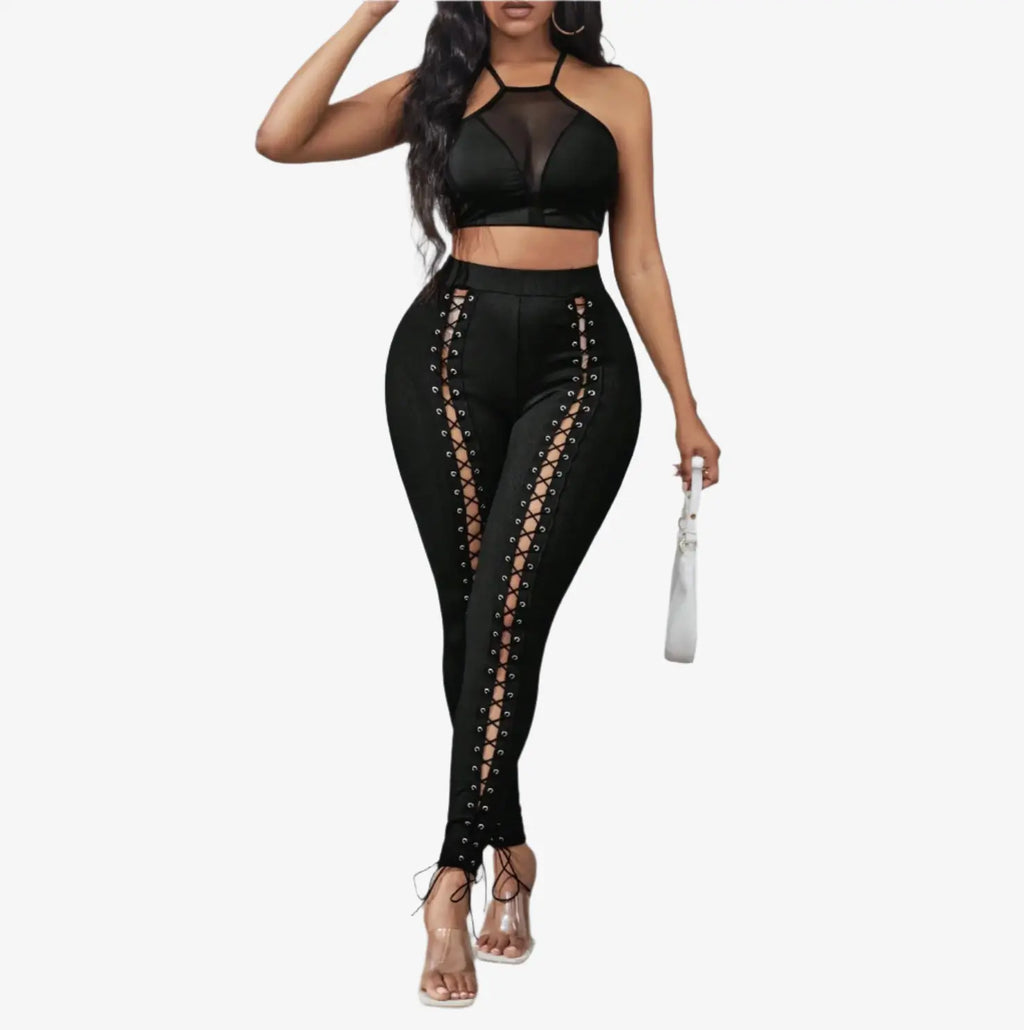 IREP Front Grommet Lace Up Women Pants IREPBRAND 
