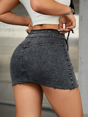 IREP Raw Hem Front Button Women Skirt IREPBRAND 