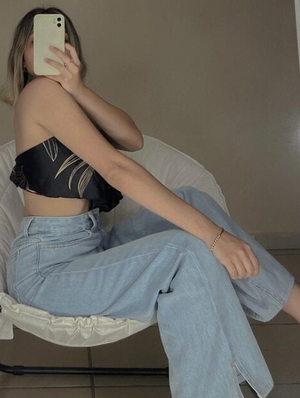 IREP Split Hem Wide Leg Zipper Women Jeans iRepBrand