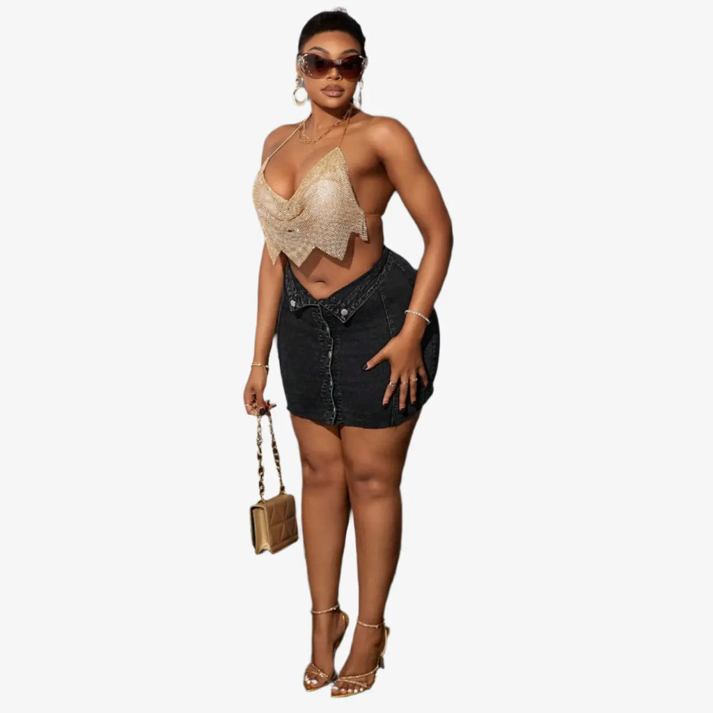 IREP Raw Hem Front Button Women Skirt IREPBRAND 