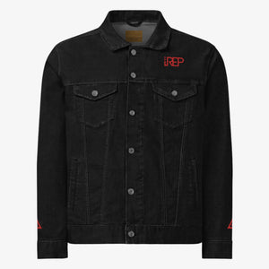 IREP Denim Jacket - Black/Red Printful 