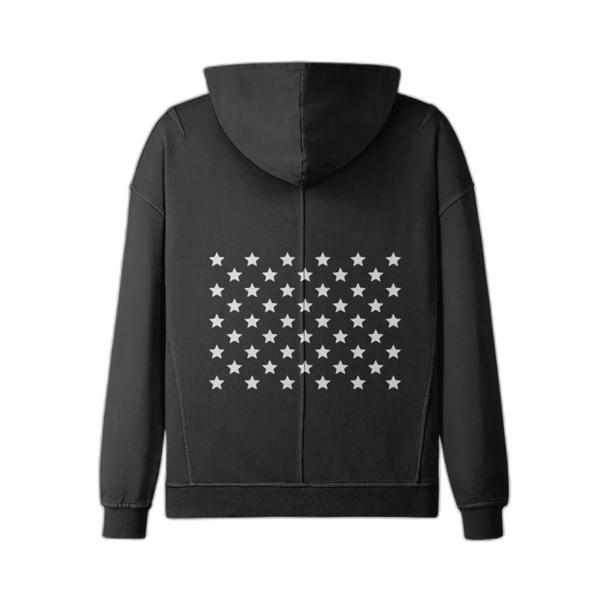 IREP 50 Stars Turtleneck Hoodie - Faded Black/White PODpartner 