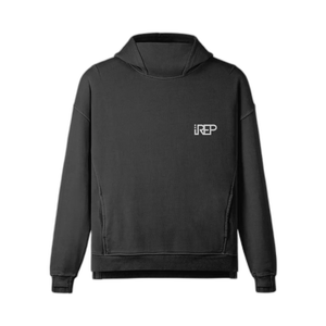 IREP 50 Stars Turtleneck Hoodie - Faded Black/White PODpartner 