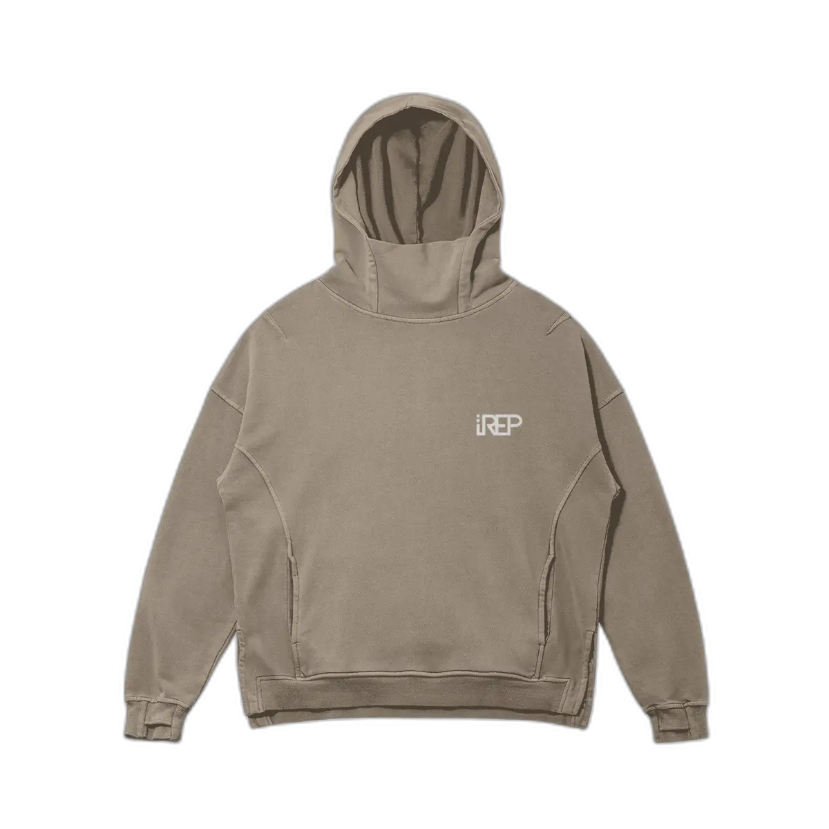 IREP 50 Stars Turtleneck Hoodie - Khaki/White PODpartner 