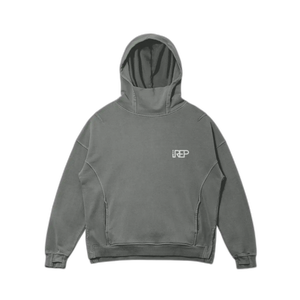 IREP 50 Stars Turtleneck Hoodie - Neutral Gray/White PODpartner 