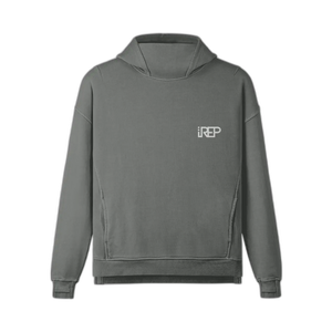 IREP 50 Stars Turtleneck Hoodie - Neutral Gray/White PODpartner 