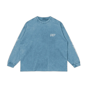 IREP Faded Long Sleeve T-shirt - Dusty Blue/White PODpartner 