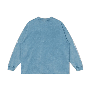 IREP Faded Long Sleeve T-shirt - Dusty Blue/White PODpartner 