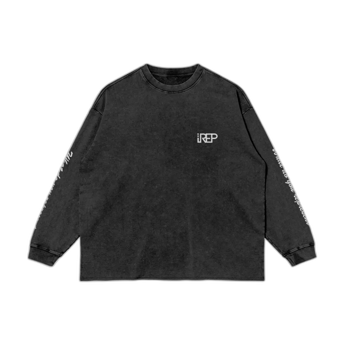 IREP Faded Long Sleeve T-shirt - Faded Black/White PODpartner 