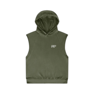 IREP Oversized Washed Sleeveless Hoodie - Rifle Green PODpartner 