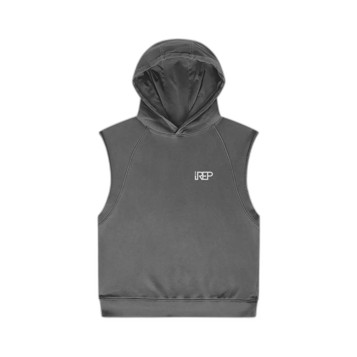 IREP Oversized Washed Sleeveless Hoodie - Dark Gray PODpartner 