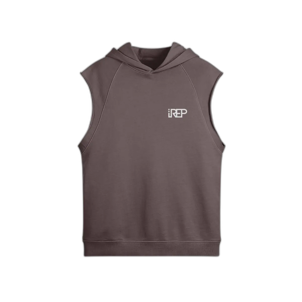 IREP Oversized Washed Sleeveless Hoodie - Brown PODpartner 