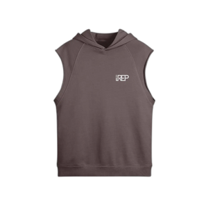 IREP Oversized Washed Sleeveless Hoodie - Brown PODpartner 