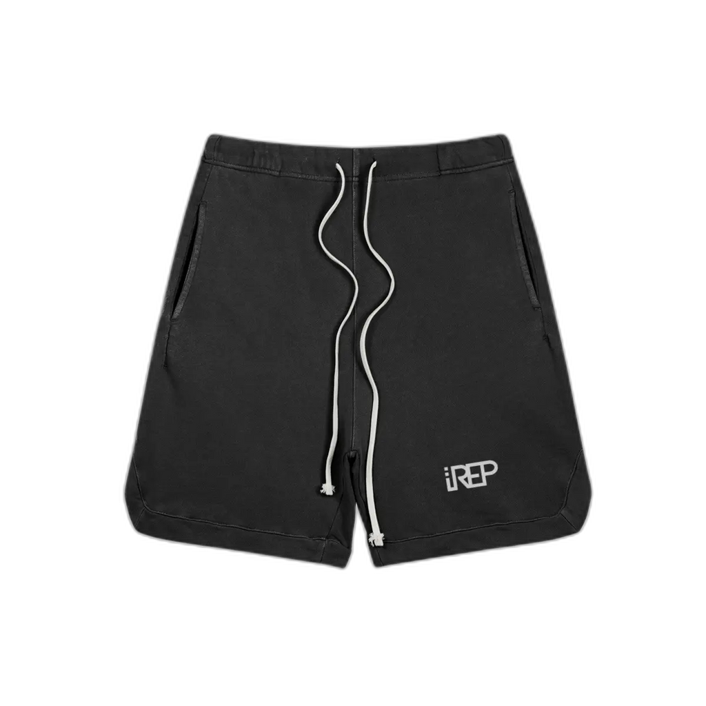 IREP Washed Effect Sweat Shorts - Faded Black PODpartner 