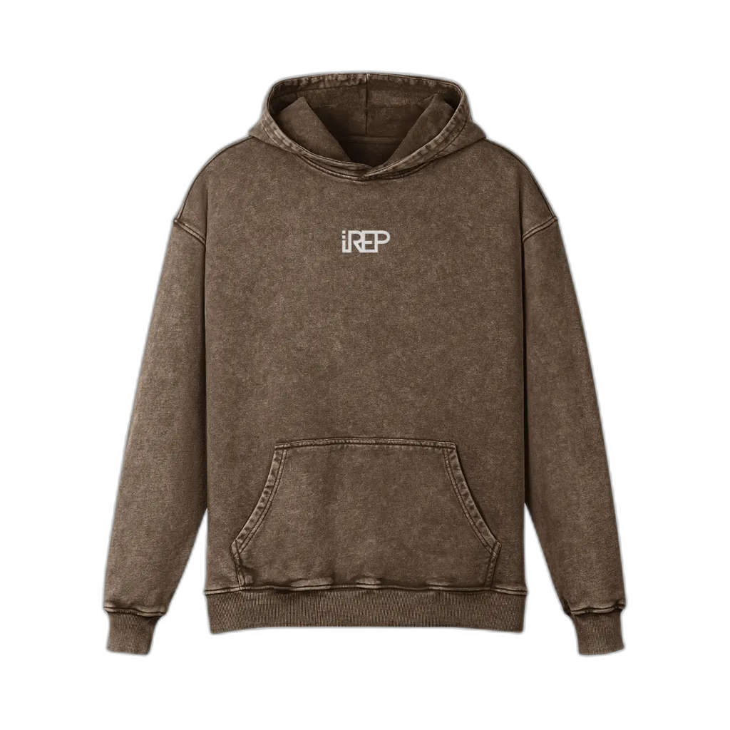 IREP Super Heavyweight Oversized Faded Hoodie - Brown PODpartner 