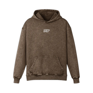 IREP Super Heavyweight Oversized Faded Hoodie - Brown PODpartner 